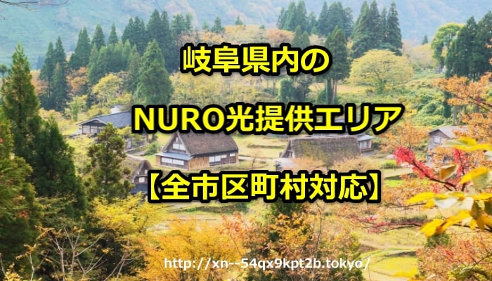 岐阜県,NURO光,エリア,提供エリア