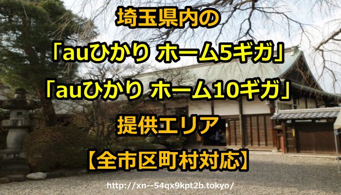 埼玉県,auひかり ホーム5ギガ,auひかり ホーム10ギガ,エリア,提供エリア,判定,チェック