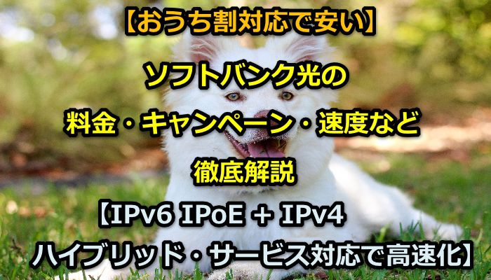 ソフトバンク光,softbank光,料金,キャンペーン,速度,エリア,IPv6高速ハイブリッド IPv6 IPoE + IPv4